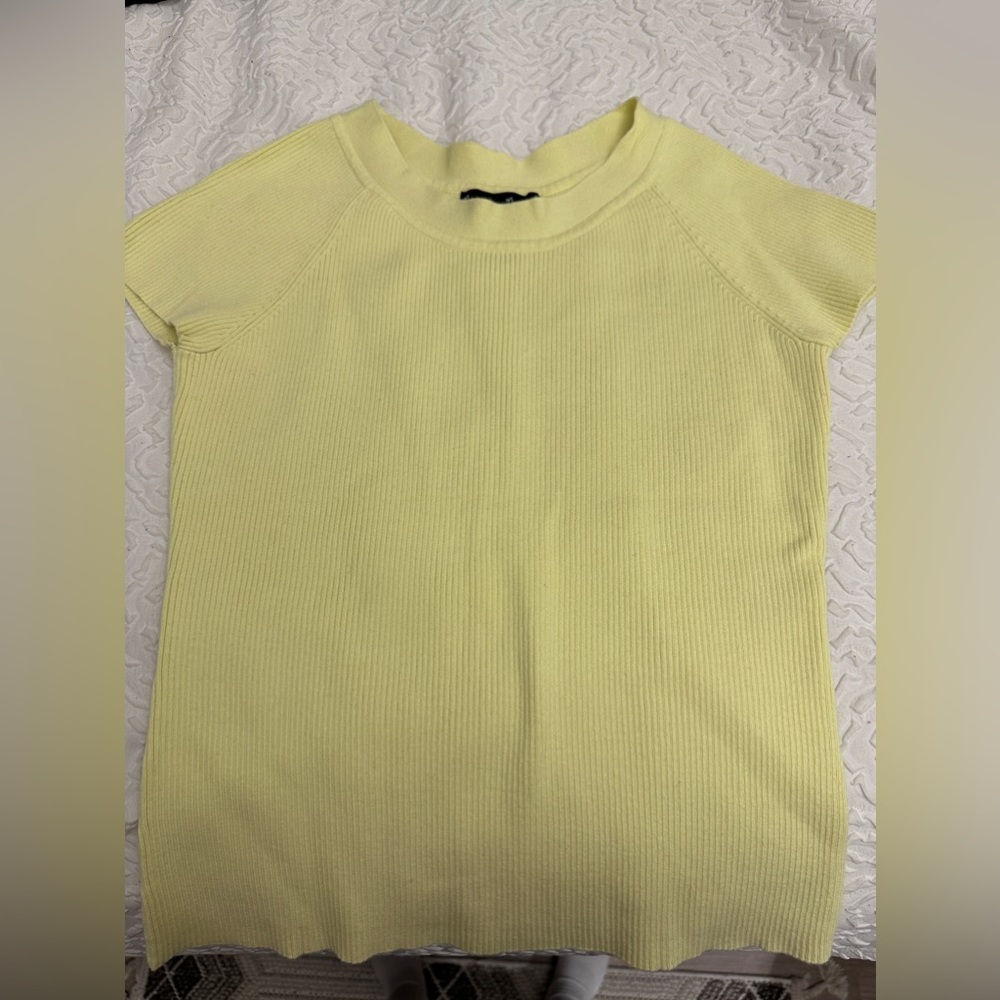 Yellow Ribbed Tee